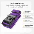 Kofferset 4-delig kofferriem + bagagelabels Paars