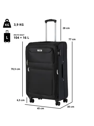 TravelZ Softspinner Grote koffer 77cm