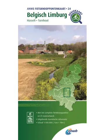 ANWB Knooppuntenkaart 24 Belgisch Limburg