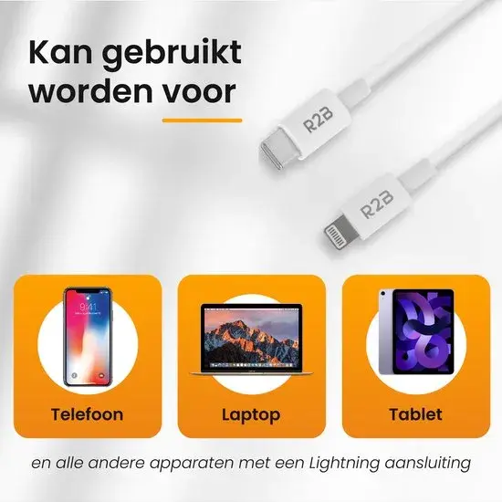 USB-C naar Lightning Kabel - 2 Meter