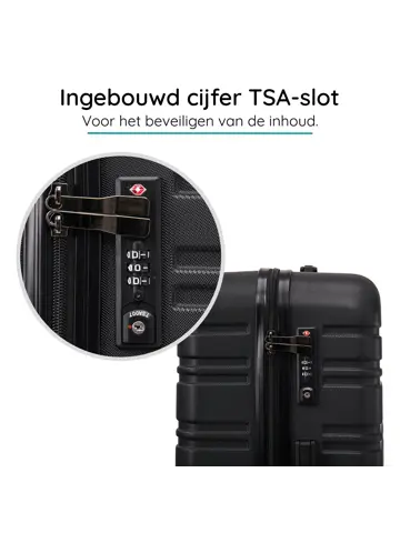 Reiskoffer L ABS 95L met TSA-slot en 360° wielen