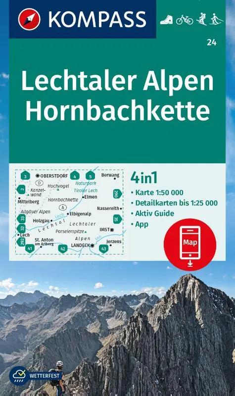 Kompass  Wandelkaart 24 Lechtaler Alpen main product image