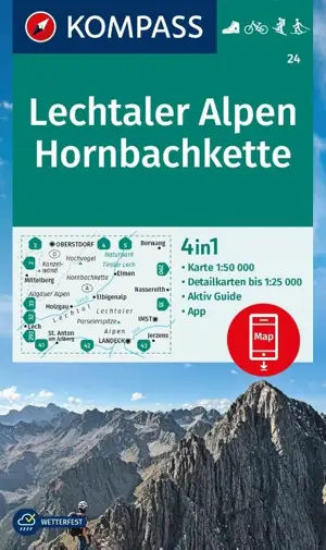 Kompass Wandelkaart 24 Lechtaler Alpen