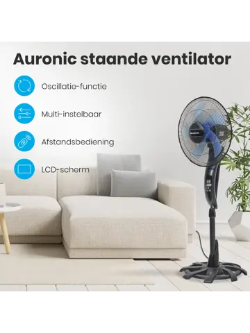 Statiefventilator – 50W – Zwart
