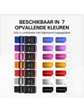 Kofferriem + 2 Bagagelabel – 3-delig – Paars