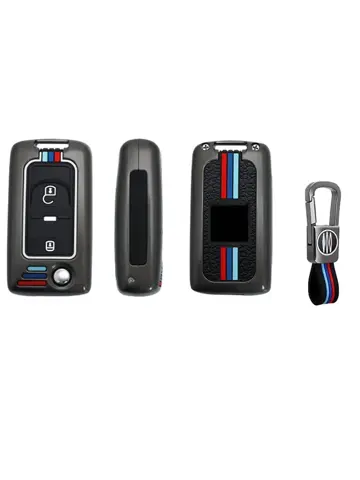 Metalen Sleutelhoesje voor Peugeot grijs D2