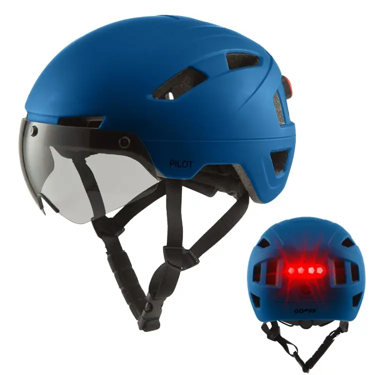 GO-OFF PILOT fietshelm met vizier NTA certif.