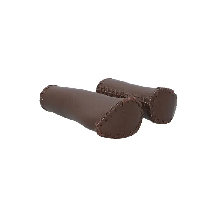 Ergonomische leren handvatten 135/92mm bruin