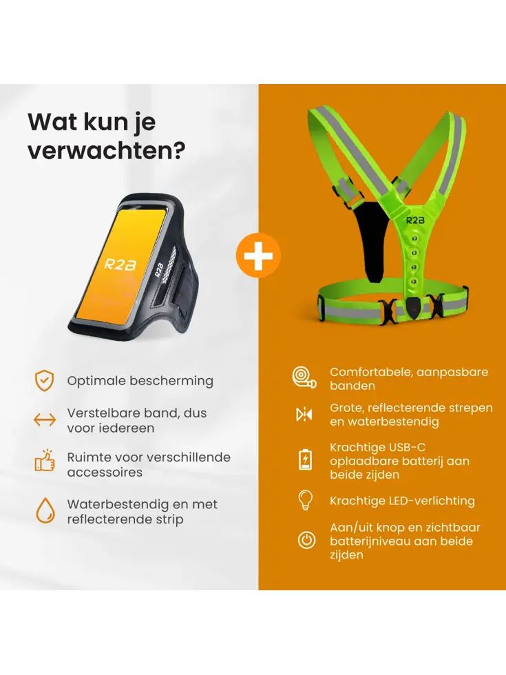 Hardloopvest oplaadbaar + Sportarmband