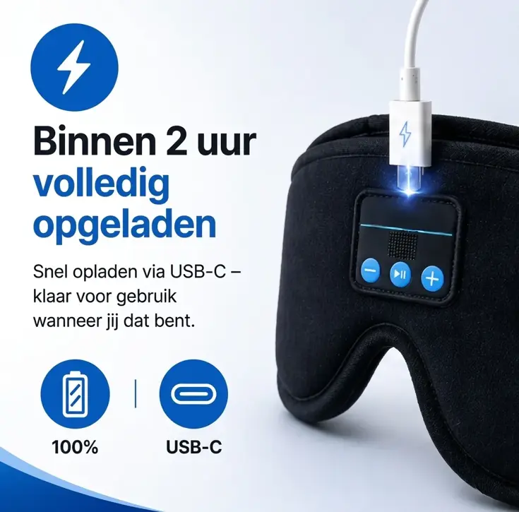 Slaapmasker Bluetooth 3D - Traagschuim Luxe