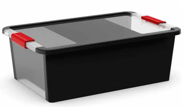 Kis Bi Opbergbox M - 26L - zwart/transparant