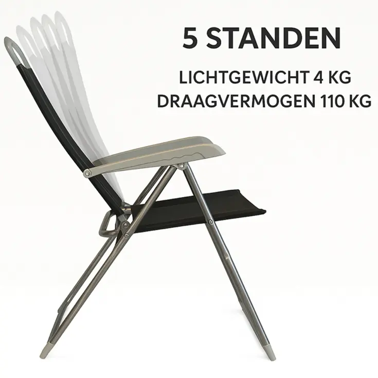 Klapstoel - Verstelbaar - Vouwstoel -