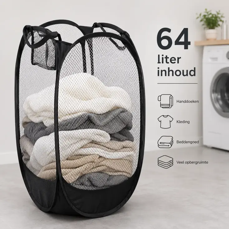 Opvouwbare Wasmand 64 Liter - Opbergmand