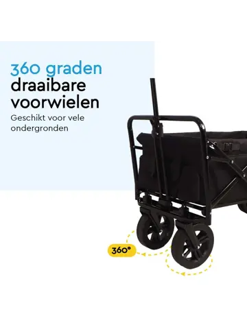 Bolderkar  Deluxe- Opvouwbaar - 100kg -Zwart
