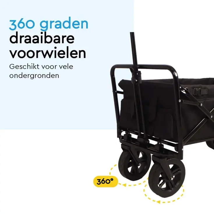 Bolderkar  Deluxe- Opvouwbaar - 100kg -Zwart