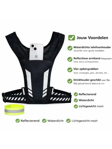 Reflecterend hardloopvest met opbergvakken