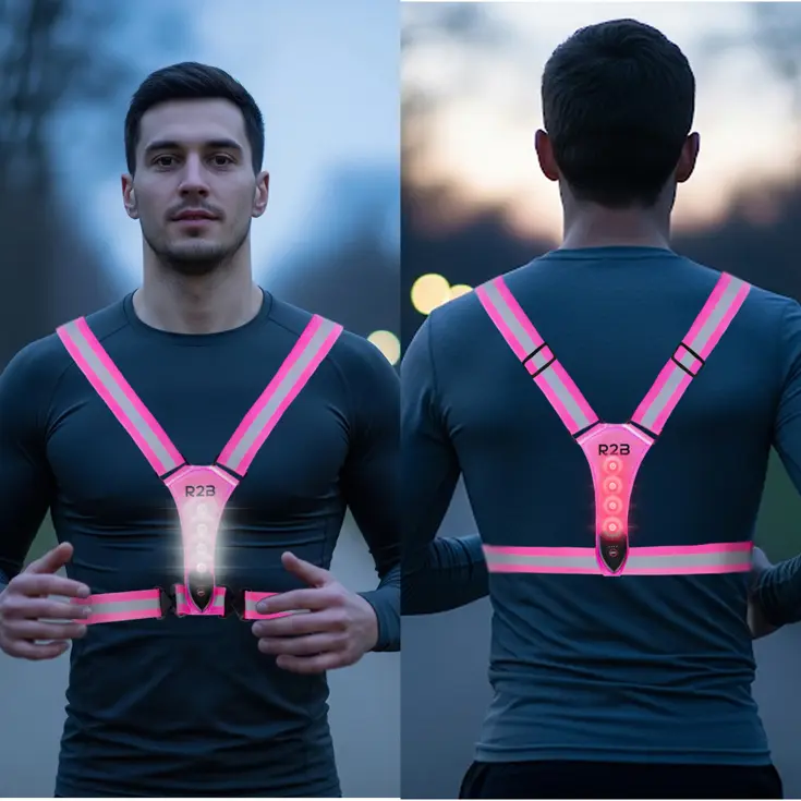Hardloopvest met verlichting oplaadbaar