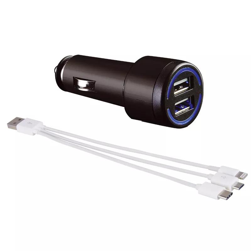 Universele 3-in-1 Autoladerset met aanstekerplug - 3A - USB