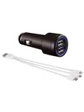 Universele 3-in-1 Autoladerset met aanstekerplug - 3A - USB