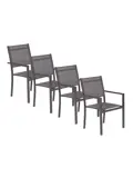 Moon 4st grijze Tuinstoel Garden Impressions