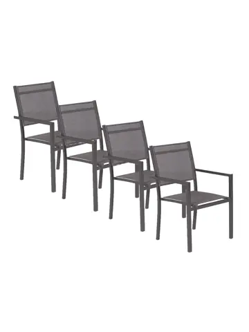 Moon 4st grijze Tuinstoel Garden Impressions