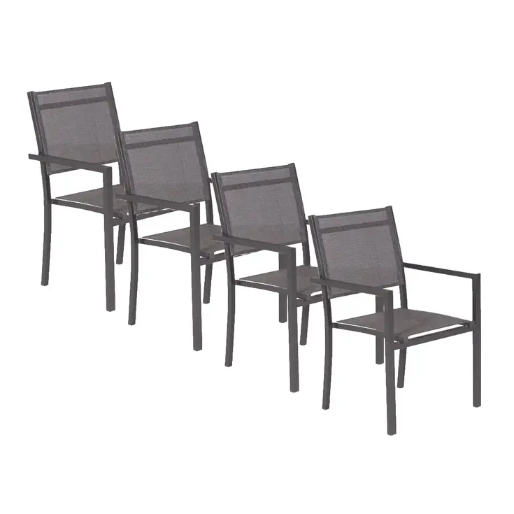 Moon 4st grijze Tuinstoel Garden Impressions