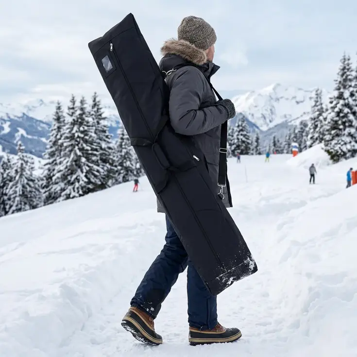 Waterafstotende snowboardtas 180x40x16 cm - Zwart