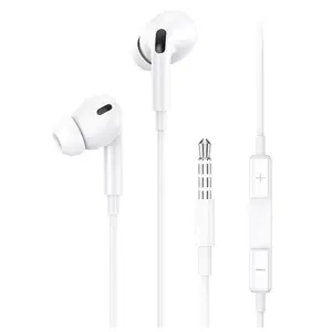 Bedrade Oordopjes AUX - 1.2m - Wit - USAMS