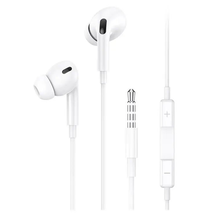 Bedrade Oordopjes AUX - 1.2m - Wit - USAMS