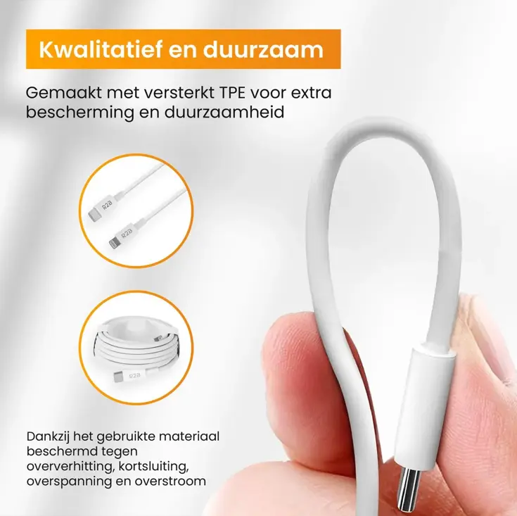USB-C naar Lightning Kabel - 2 Meter