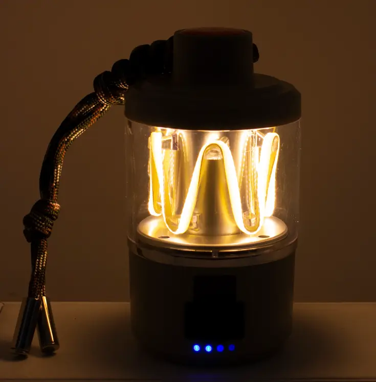 String campinglamp met zaklamp