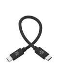 USB-C Gevlochten Oplaadkabel 30cm - Zwart