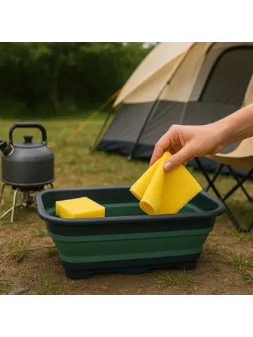 Afwasbak - 8L Groen - Opvouwbaar -