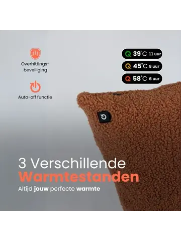 Qnuss Warmtekussen Teddy 45x45