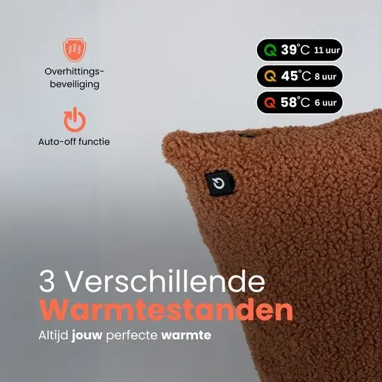 Qnuss Warmtekussen Teddy 45x45