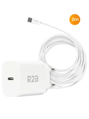 R2B USB-C Kabel 2 meter met USB-C Adapter