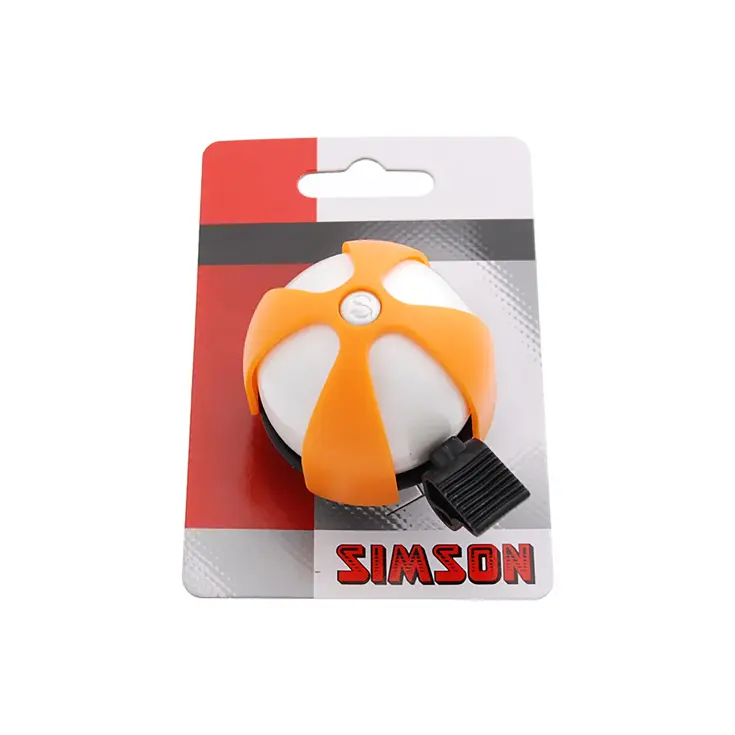 Fietsbel Sport wit-oranje met helder geluid