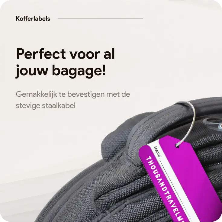 Aluminium Bagagelabel – 2 stuks – Paars
