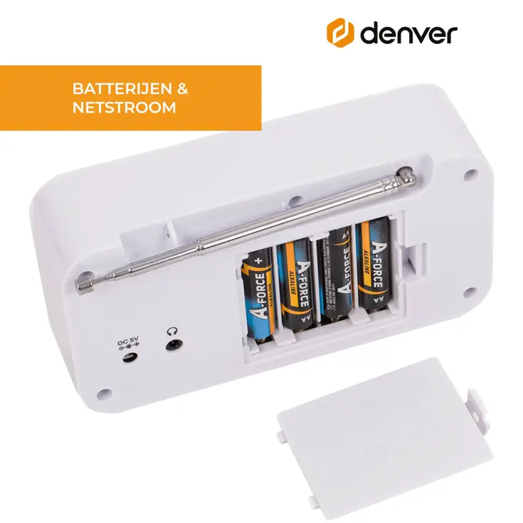 DAB+/FM Radio Alarmfunctie Werkt op AA-batterijen