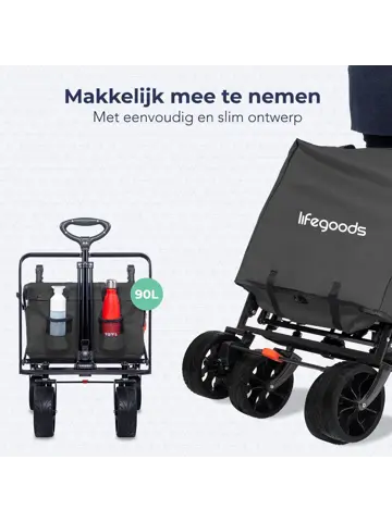 LifeGoods Bolderkar - Tot 120KG - 90L