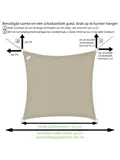 Schaduwdoek Waterdicht - 3x4x5m