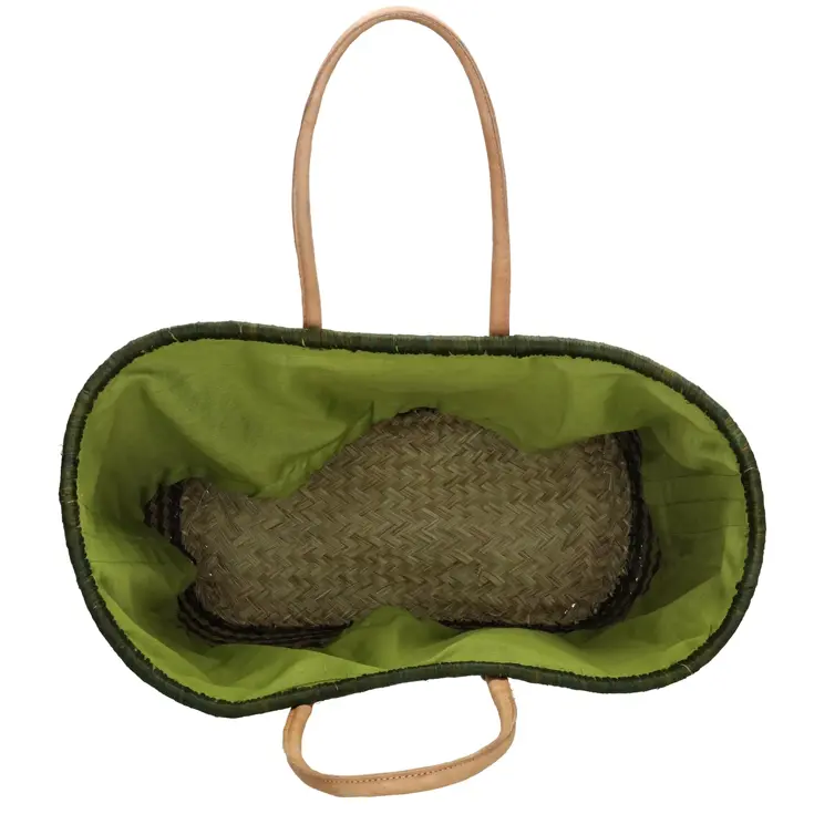 Bozaka- Rieten Mand - Strandtas - aansnoerkoord