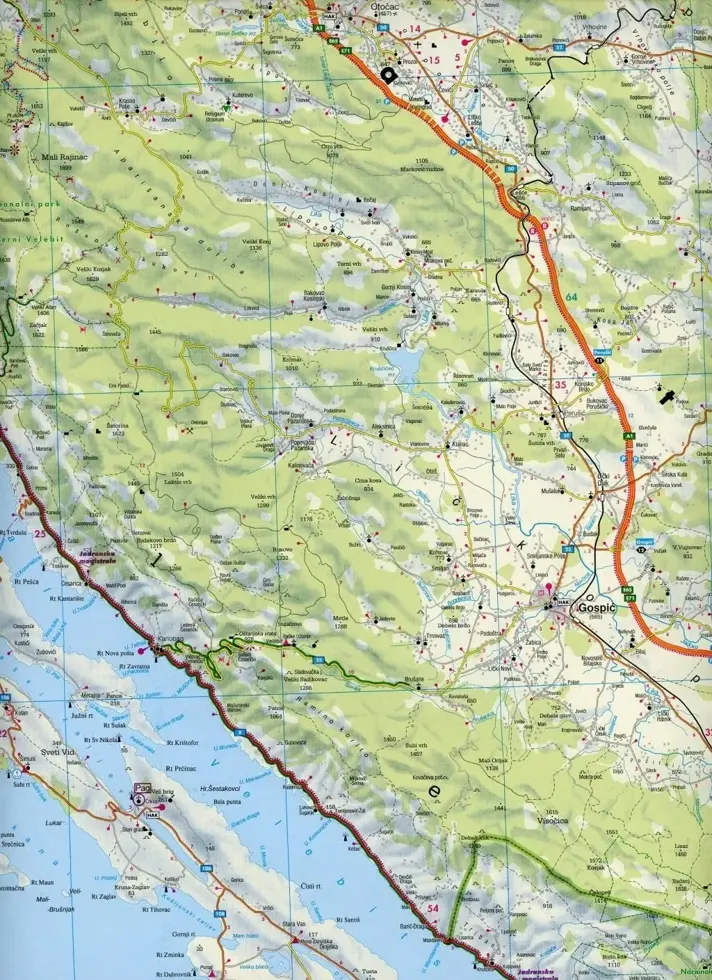 Wegenkaart Kroatië-Noord - Istrië