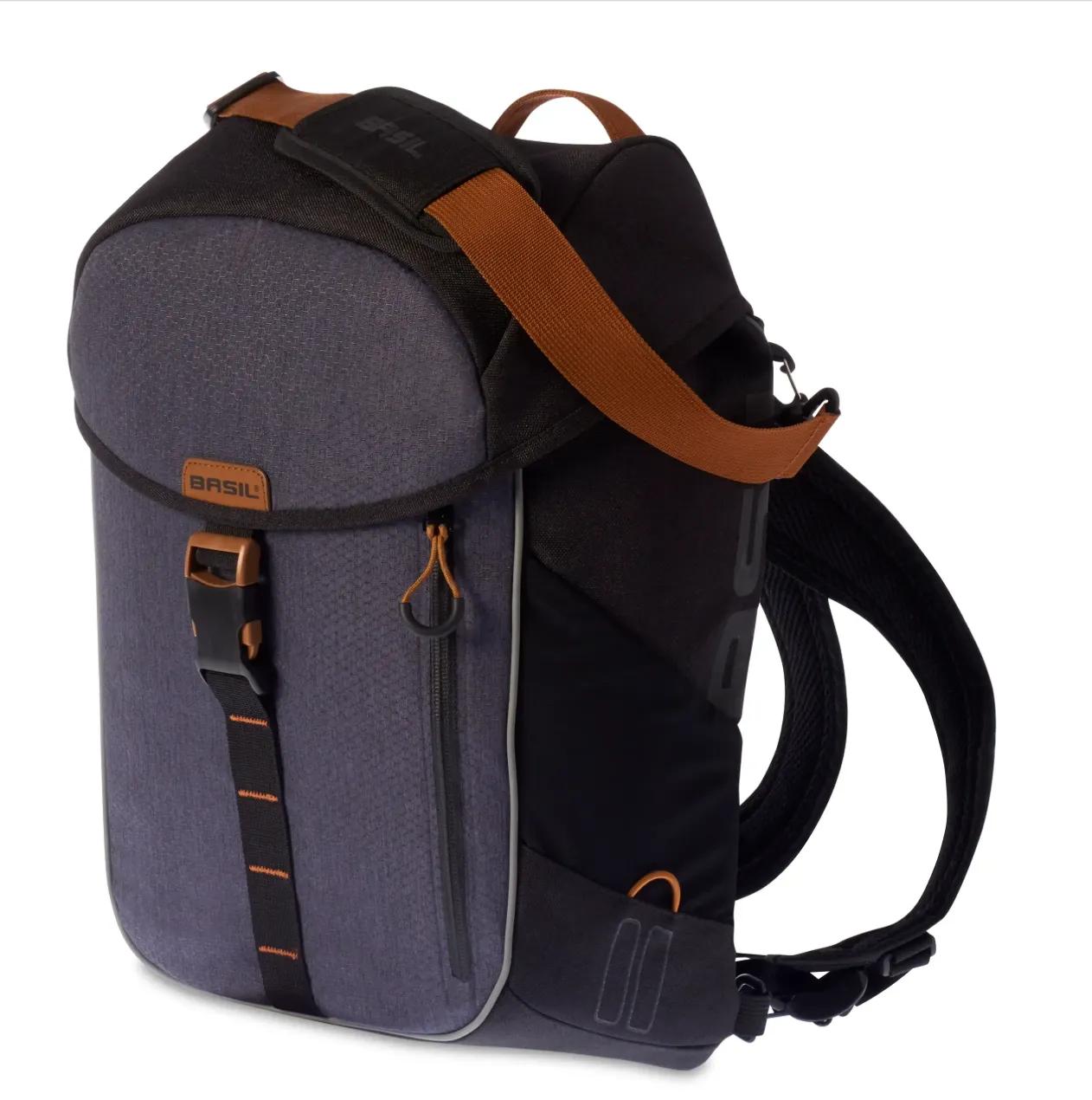 Basil  rugtas Miles daypack black slate 17L  Zwart