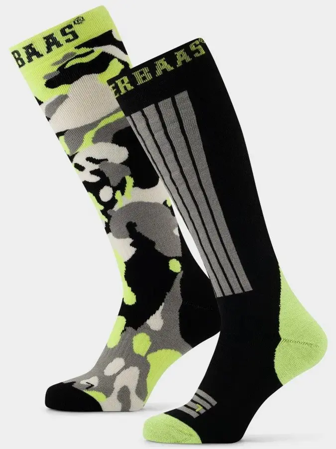 Poederbaas - Camo Black - 6 paar - Skisokken