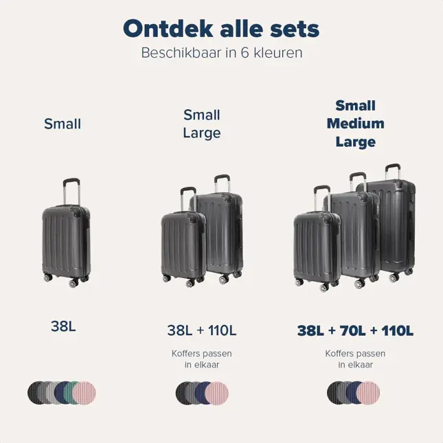 TRVLMORE Kofferset - 3 Delig - 38L