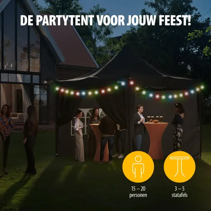 Partytent 3x3m - PT-7810 -  Premium - Antraciet