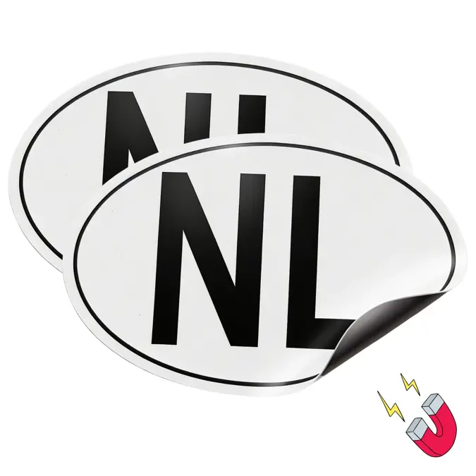 NL sticker  magneet landcode 2X