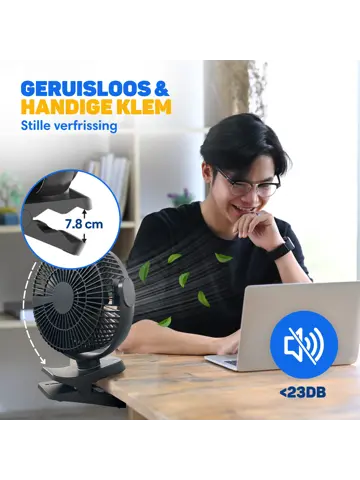 Ventilator MAX - Oplaadbaar & Draadloos Ultra Stil