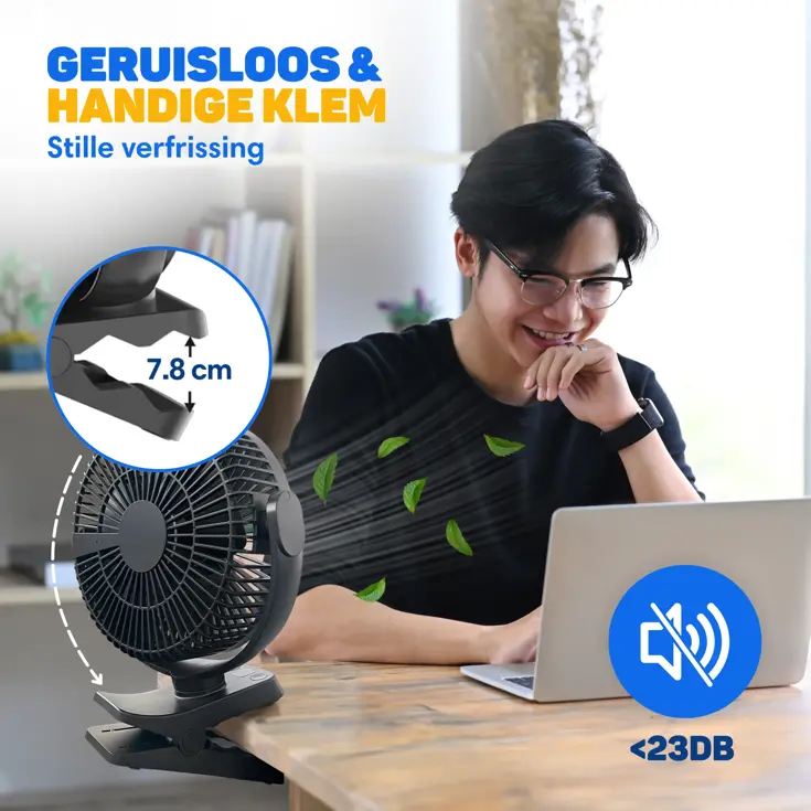 Ventilator MAX - Oplaadbaar & Draadloos Ultra Stil
